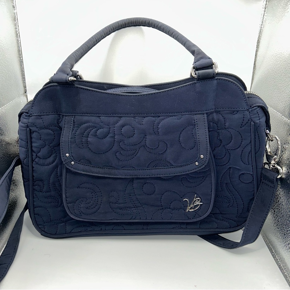 Quilted Navy Crossbody Satchel - Brand